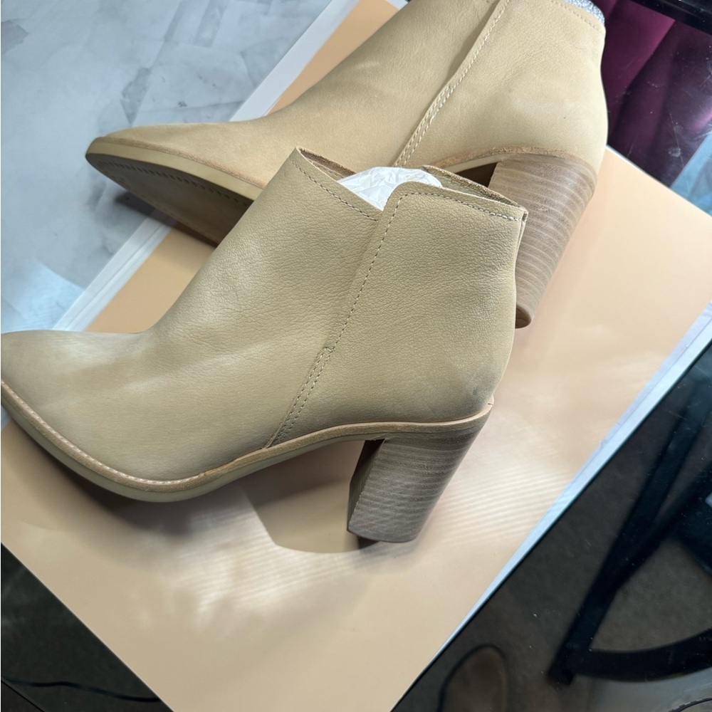 Never been worn, cowboy inspired suede ankle boots